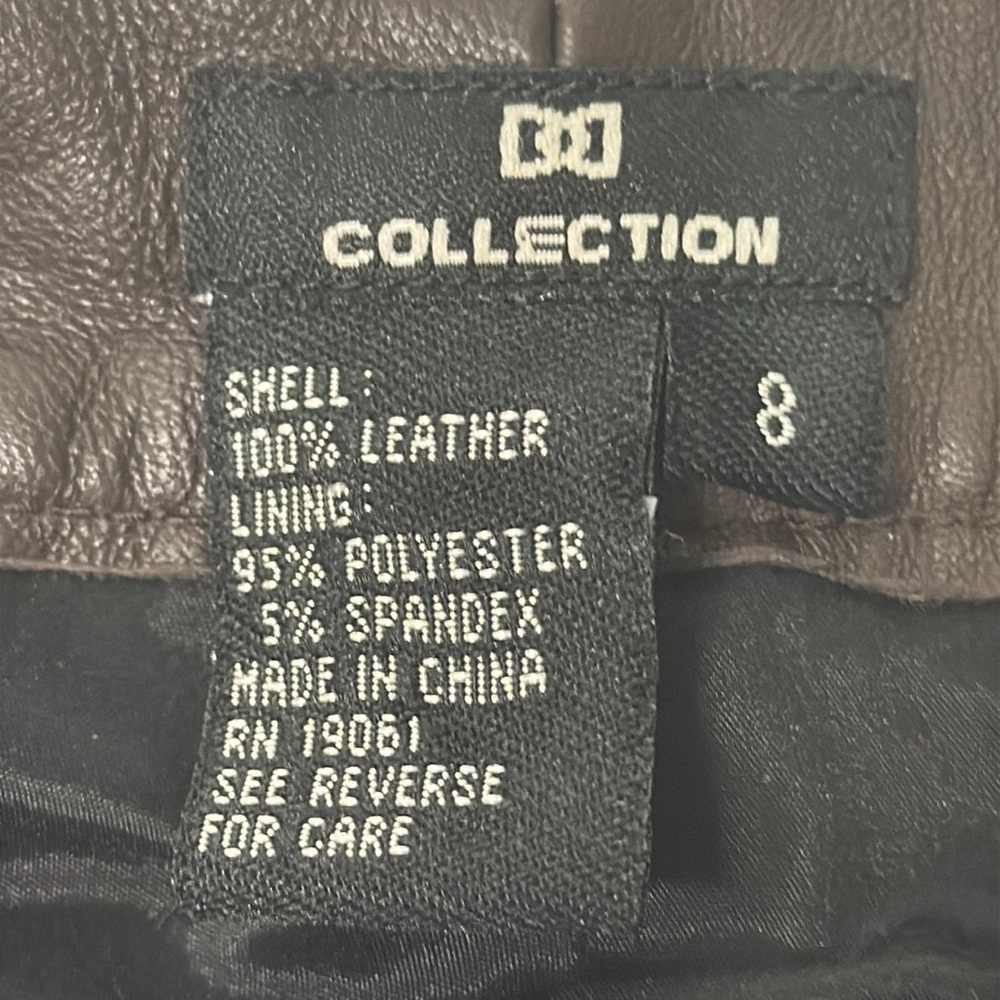 Doncaster Brown Leather Pants Size 8 - Picture 11 of 11